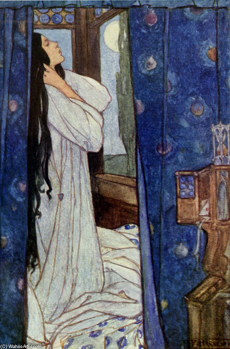 WikiOO.org - Encyclopedia of Fine Arts - Maľba, Artwork Emma Florence Harrison - Waking She Heard The Night Fowl Crow