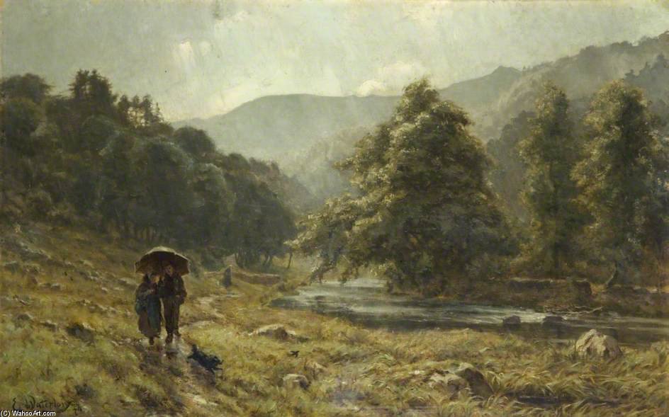 Wikioo.org - The Encyclopedia of Fine Arts - Painting, Artwork by Ernest Albert Waterlow - A Summer Shower