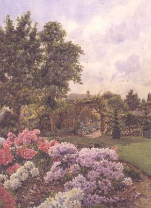 Wikioo.org - The Encyclopedia of Fine Arts - Painting, Artwork by Ernest Arthur Rowe - Rhododendrons
