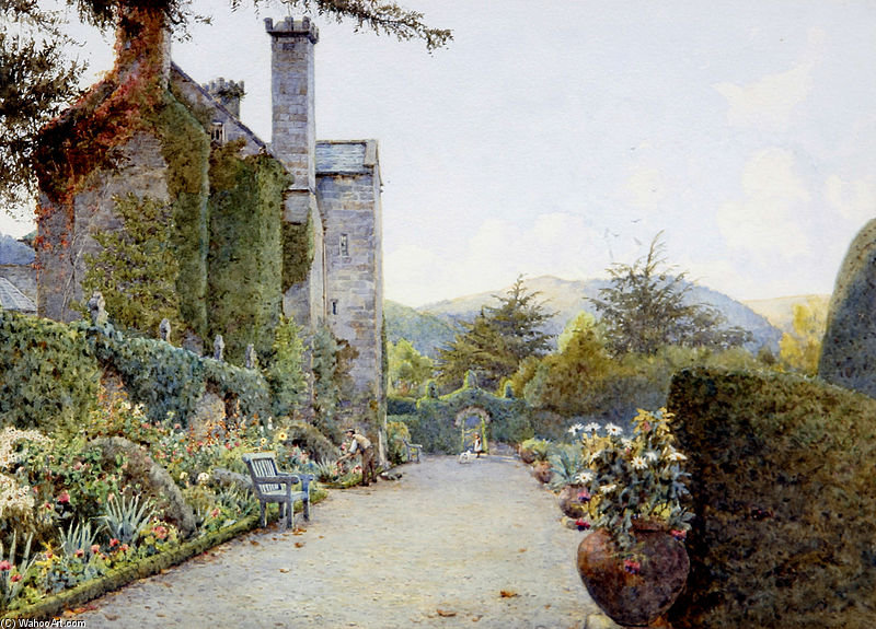 WikiOO.org - Encyclopedia of Fine Arts - Maleri, Artwork Ernest Arthur Rowe - The Terrace, Gwydyr