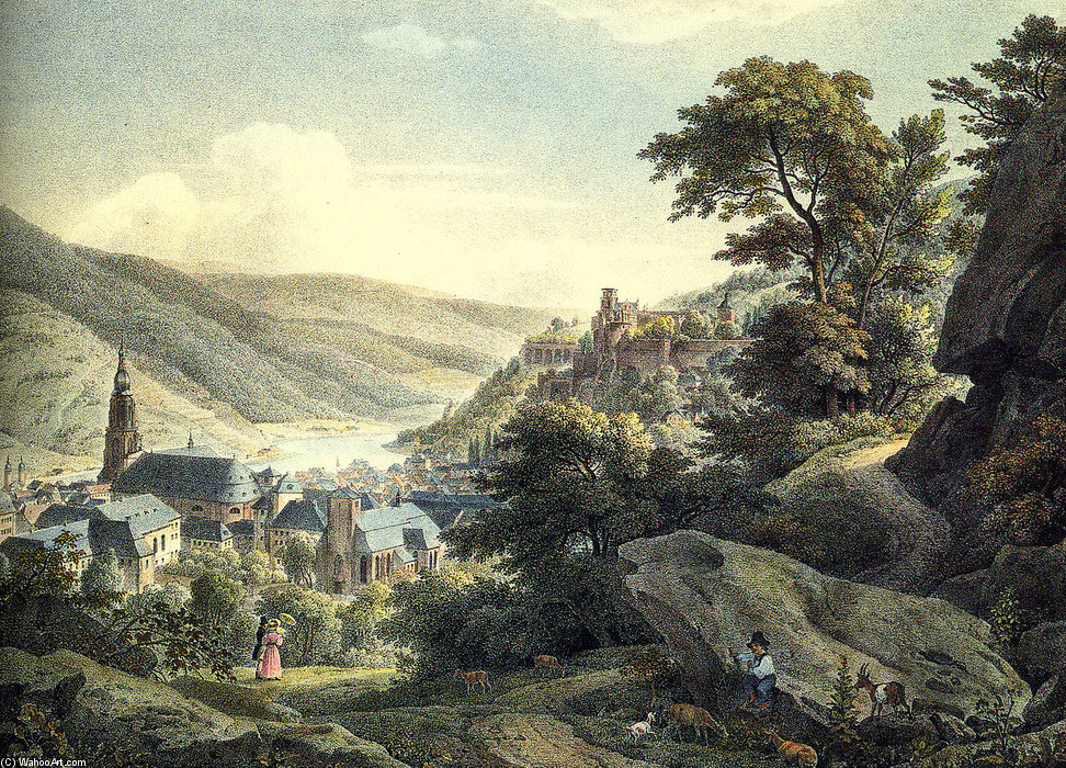 WikiOO.org - אנציקלופדיה לאמנויות יפות - ציור, יצירות אמנות Ernst Fries - Castle Of Heidelberg