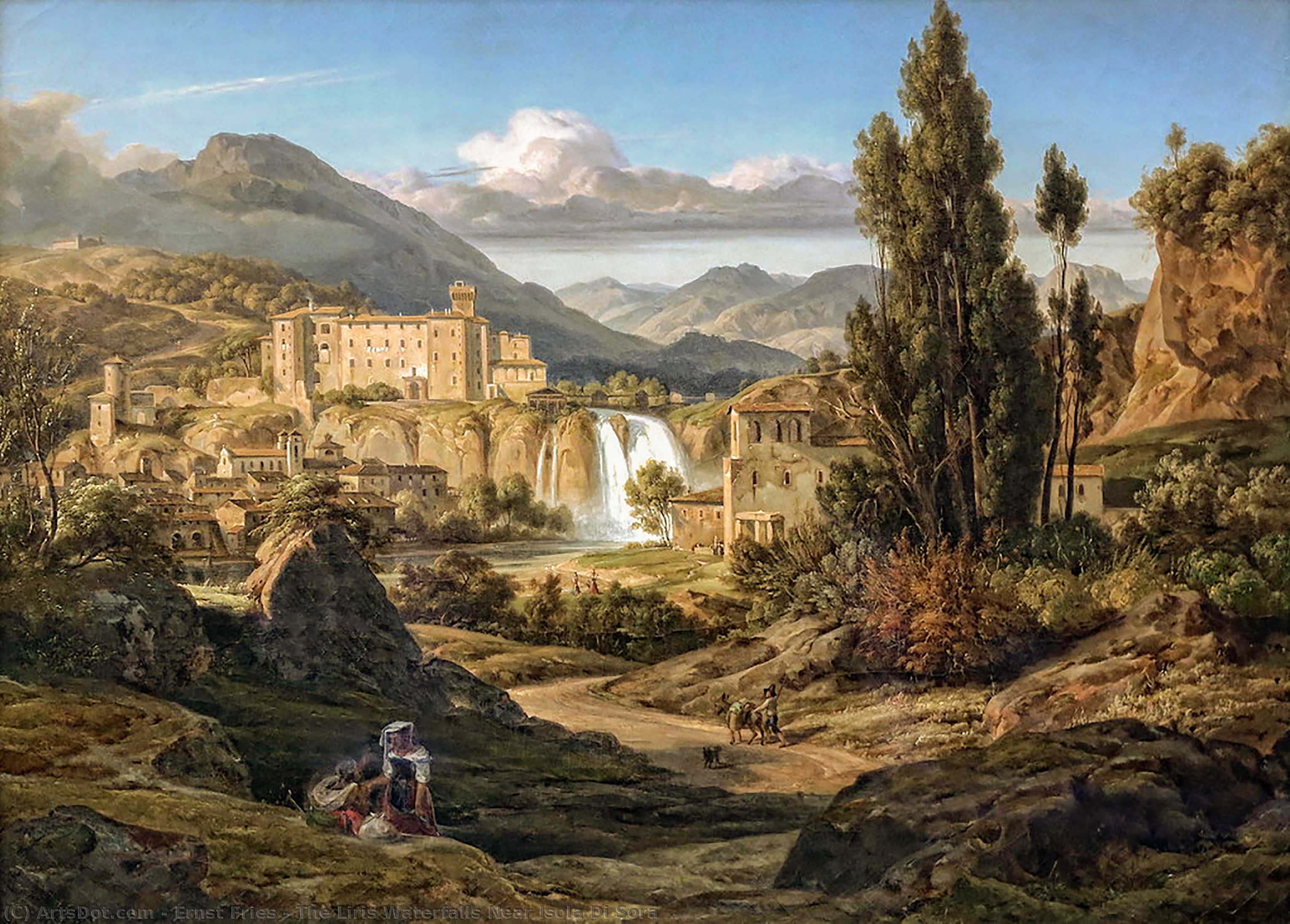 Wikioo.org - The Encyclopedia of Fine Arts - Painting, Artwork by Ernst Fries - The Liris Waterfalls Near Isola Di Sora