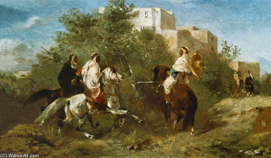 Wikioo.org – L'Encyclopédie des Beaux Arts - Peinture, Oeuvre de Eugene Fromentin - Arab Horsemen
