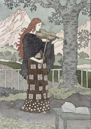 WikiOO.org - Енциклопедия за изящни изкуства - Живопис, Произведения на изкуството Eugène Samuel Grasset - A Musician