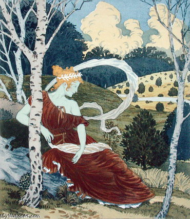WikiOO.org - Encyclopedia of Fine Arts - Lukisan, Artwork Eugène Samuel Grasset - In The Woods