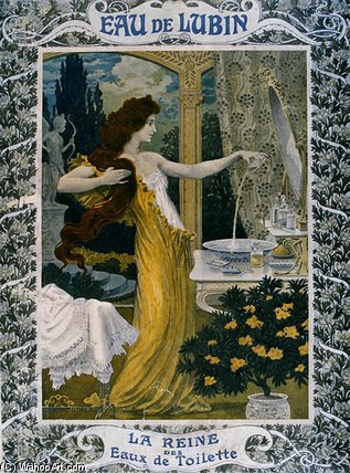 WikiOO.org - Encyclopedia of Fine Arts - Maleri, Artwork Eugène Samuel Grasset - Poster Advertising 'eau De Lubin'