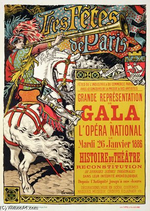 Wikioo.org - The Encyclopedia of Fine Arts - Painting, Artwork by Eugène Samuel Grasset - Poster Advertising The 'fetes De Paris