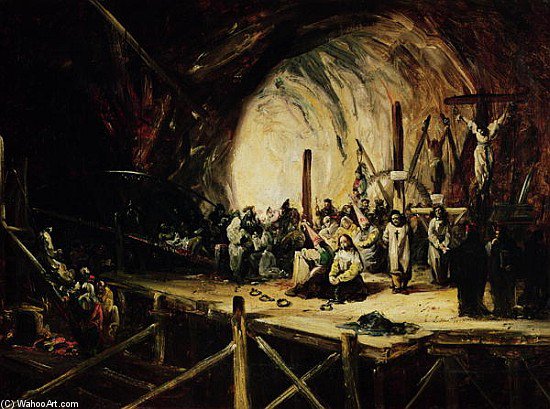 Wikoo.org - موسوعة الفنون الجميلة - اللوحة، العمل الفني Eugenio Lucas Velazquez - Inquisition Scene