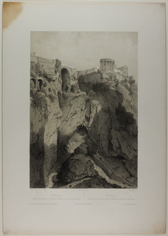 WikiOO.org - Encyclopedia of Fine Arts - Schilderen, Artwork Eugène Cicéri - He Temples Of Vesta And The Sibyl