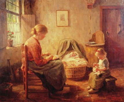 WikiOO.org - Encyclopedia of Fine Arts - Målning, konstverk Evert Pieters - The New Baby