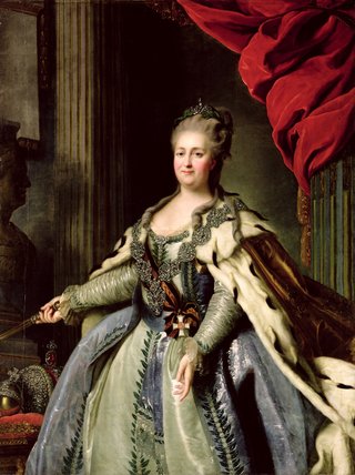 Wikioo.org - The Encyclopedia of Fine Arts - Painting, Artwork by Fyodor Stepanovich Rokotov - Portrait Of Catherine Ii C.1770