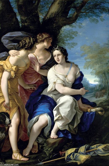Wikioo.org – La Enciclopedia de las Bellas Artes - Pintura, Obras de arte de Felice Torelli - Diana y las ninfas