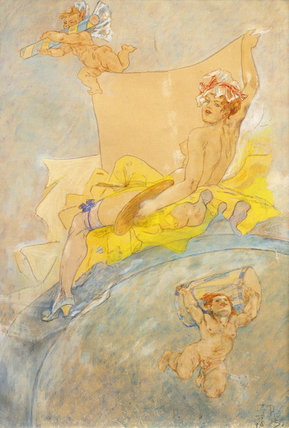 Wikioo.org - The Encyclopedia of Fine Arts - Painting, Artwork by Felicien Rops - Poster For An Exhibition