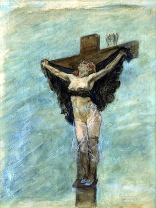 Wikoo.org - موسوعة الفنون الجميلة - اللوحة، العمل الفني Felicien Rops - Study For The Temptation Of St. Anthony