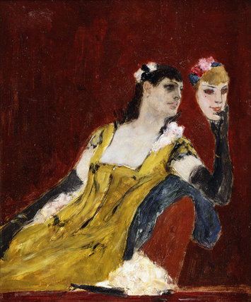 Wikioo.org – L'Encyclopédie des Beaux Arts - Peinture, Oeuvre de Felicien Rops - Femme avec un masque