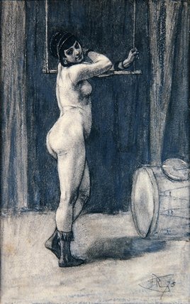 WikiOO.org - Encyclopedia of Fine Arts - Maľba, Artwork Felicien Rops - Woman With A Trapeze