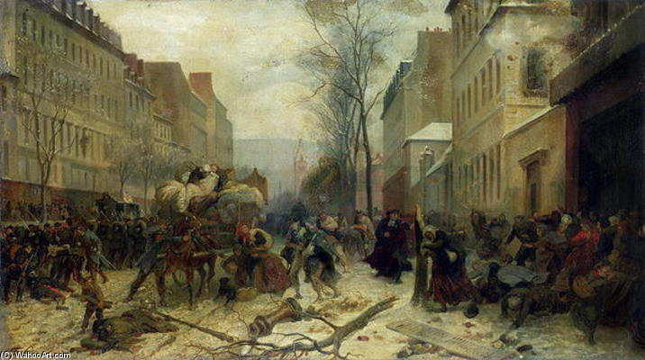 Wikioo.org – L'Encyclopédie des Beaux Arts - Peinture, Oeuvre de Henri Félix Emmanuel Philippoteaux - Bombardement de Paris