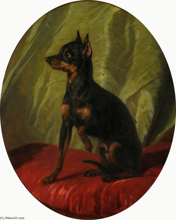 Wikioo.org - The Encyclopedia of Fine Arts - Painting, Artwork by Filippo Palizzi - A Manchester Terrier