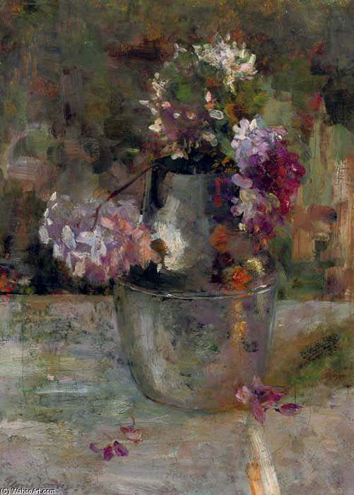 Wikioo.org - The Encyclopedia of Fine Arts - Painting, Artwork by Floris Verster - Purple Hortensia In A Vase
