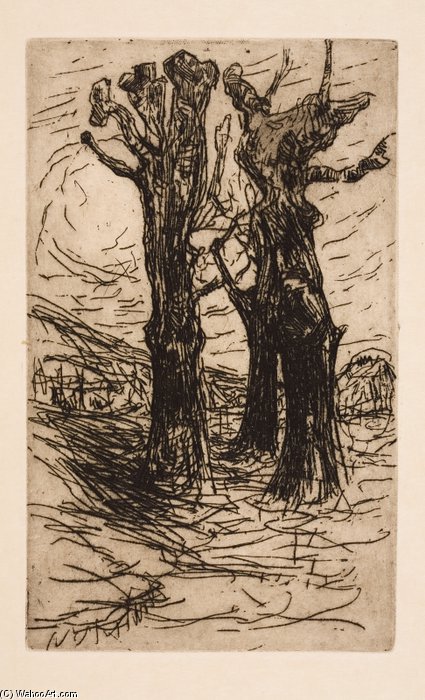WikiOO.org - دایره المعارف هنرهای زیبا - نقاشی، آثار هنری Floris Verster - Two Chestnut Trees