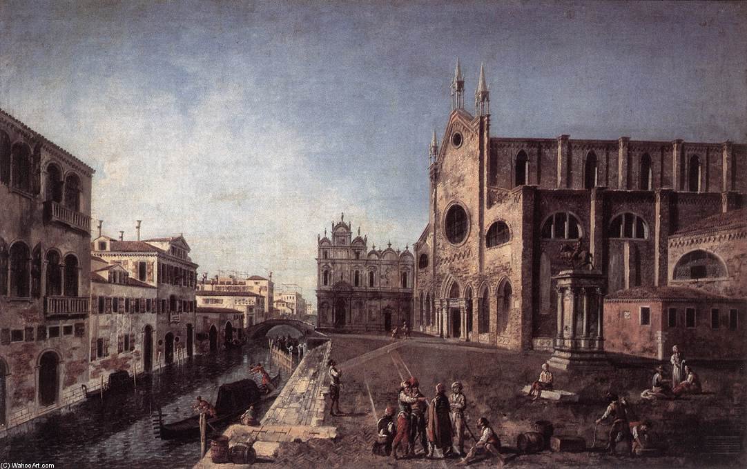 Wikioo.org - The Encyclopedia of Fine Arts - Painting, Artwork by Francesco Albotto - View Of Campo Santi Giovanni E Paolo
