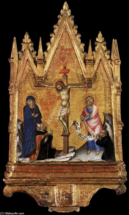 Wikioo.org – La Enciclopedia de las Bellas Artes - Pintura, Obras de arte de Francesco Di Vannuccio - Crucifixión con Donante