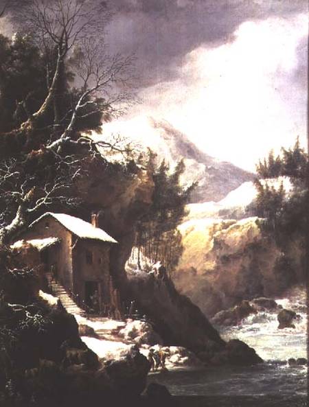 Wikioo.org - The Encyclopedia of Fine Arts - Painting, Artwork by Francesco Foschi - Winter Landscape (pair Of - (81021))