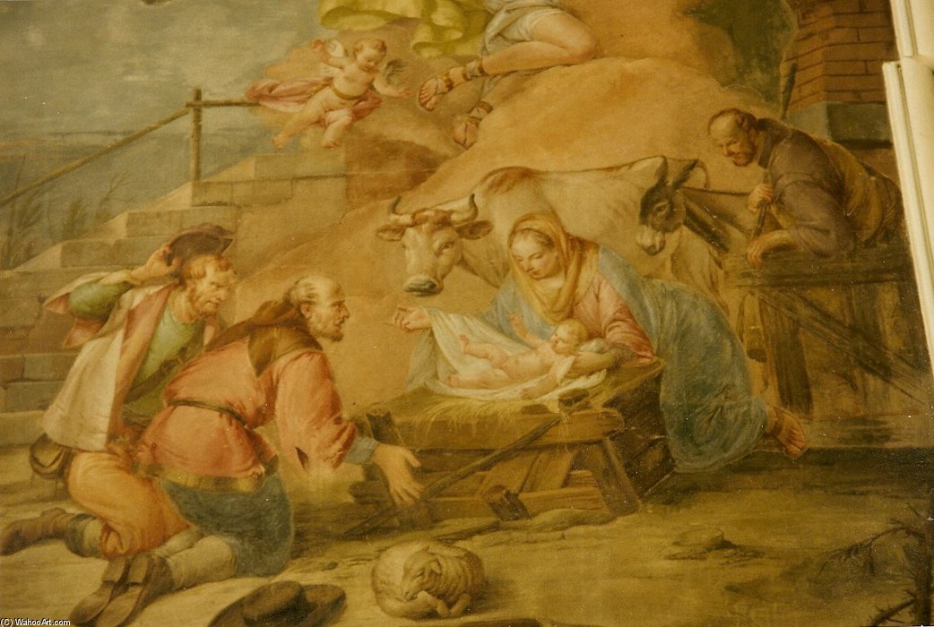 Wikioo.org – L'Enciclopedia delle Belle Arti - Pittura, Opere di Francesco Zugno - Adorazione Des Bergers