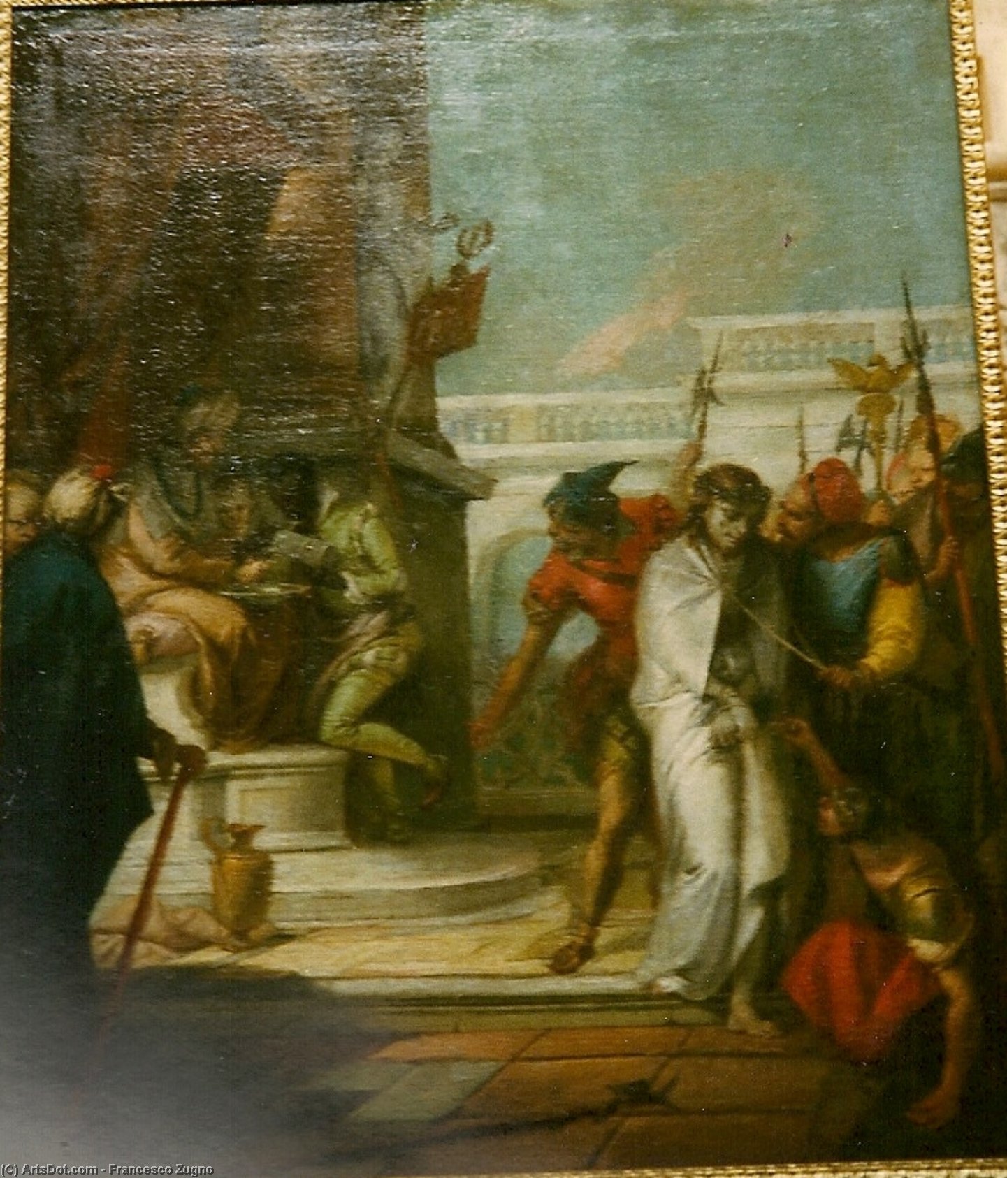 Wikoo.org - موسوعة الفنون الجميلة - اللوحة، العمل الفني Francesco Zugno - Le Christ Devant Pilate