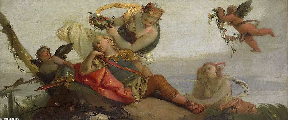 Wikioo.org - The Encyclopedia of Fine Arts - Painting, Artwork by Francesco Zugno - The Sleeping Rinaldo