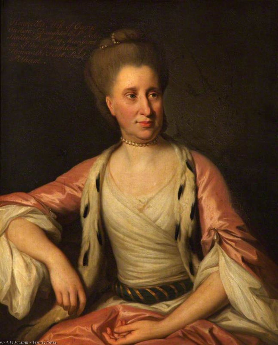 WikiOO.org - 백과 사전 - 회화, 삽화 Francis Cotes - Portrait Of A Noblewoman