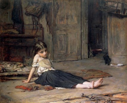 Wikioo.org - The Encyclopedia of Fine Arts - Painting, Artwork by Francis Montague Holl - Girl By The Fireside