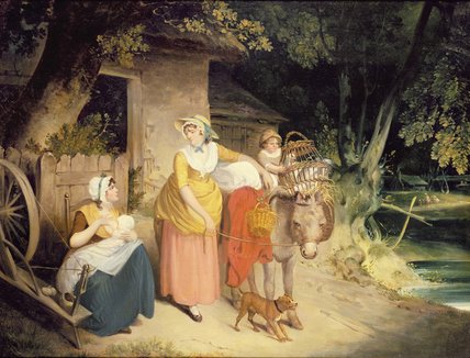 WikiOO.org - Enciklopedija dailės - Tapyba, meno kuriniai Francis Wheatley - Outside The Cottage Door