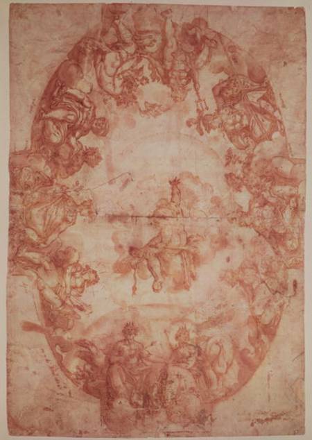 Wikioo.org - The Encyclopedia of Fine Arts - Painting, Artwork by Francisco Pacheco - Study For The Ceiling Of The Casa De Pilatos