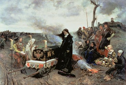 Wikioo.org - The Encyclopedia of Fine Arts - Painting, Artwork by Francisco Pradilla Ortiz - Joanna The Mad Accompanying The Coffin Of Philip