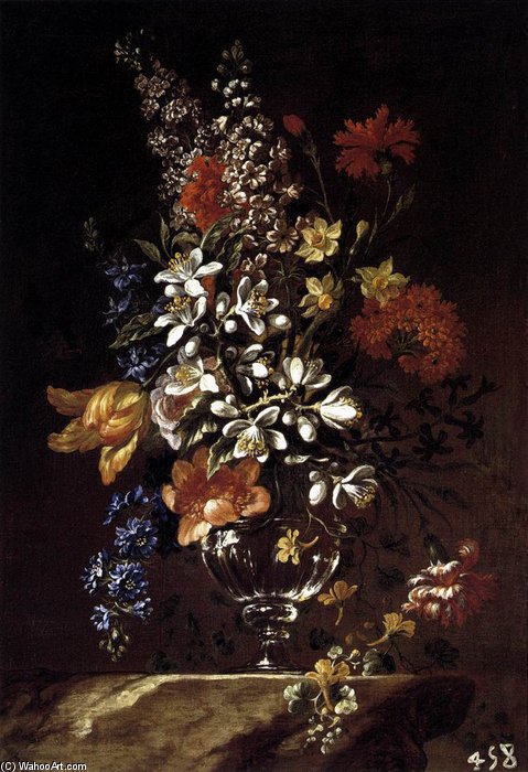 Wikioo.org - The Encyclopedia of Fine Arts - Painting, Artwork by Francisco Pérez Sierra - Vase Of Flowers