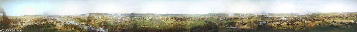 Wikioo.org - The Encyclopedia of Fine Arts - Painting, Artwork by Francois Flameng - Panorama Of Moscow Battle