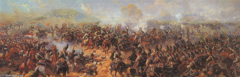 Wikoo.org - موسوعة الفنون الجميلة - اللوحة، العمل الفني Francois Flameng - Raevsky Battery During The Battle Of Borodino