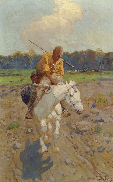 WikiOO.org - Енциклопедія образотворчого мистецтва - Живопис, Картини
 Francois Flameng - The Return From The Hunt
