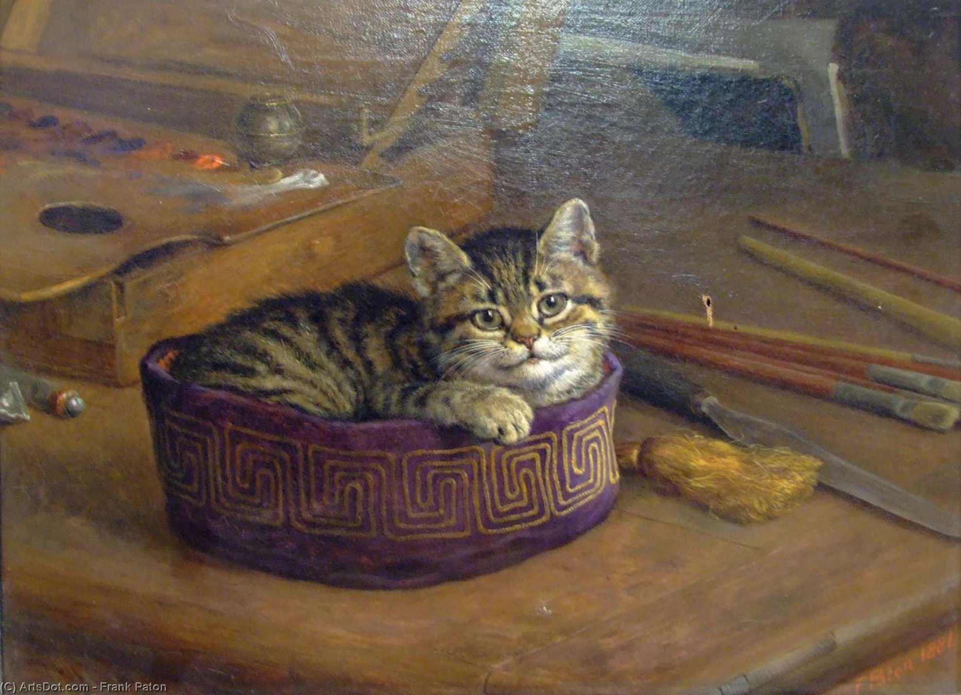 Wikioo.org - The Encyclopedia of Fine Arts - Painting, Artwork by Frank Paton - Study Of A Cat