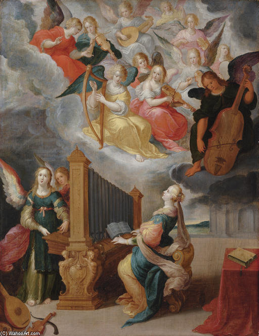 Wikioo.org – L'Encyclopédie des Beaux Arts - Peinture, Oeuvre de Frans Iii Francken - Saint Cecilia