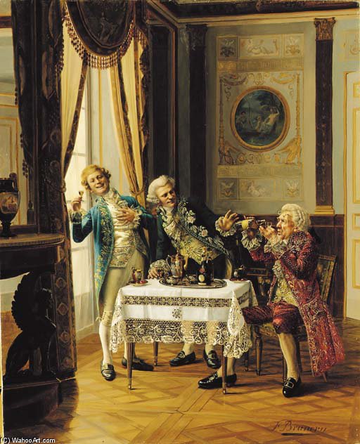 Wikioo.org - The Encyclopedia of Fine Arts - Painting, Artwork by François Brunery - One Glass Too Many