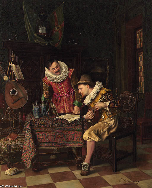 Wikioo.org - The Encyclopedia of Fine Arts - Painting, Artwork by François Brunery - Un Passage Difficile