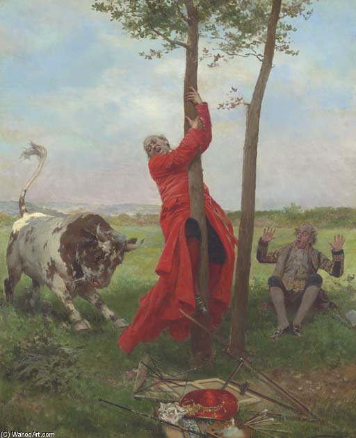 Wikioo.org - The Encyclopedia of Fine Arts - Painting, Artwork by François Brunery - Up A Tree
