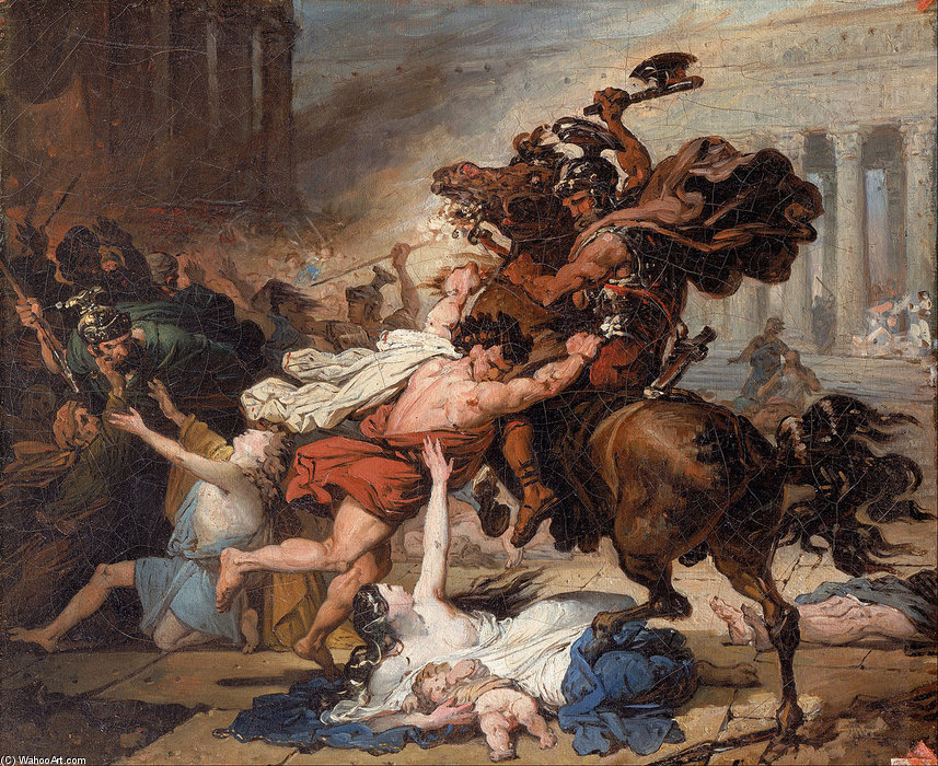 Wikioo.org - The Encyclopedia of Fine Arts - Painting, Artwork by François Joseph Heim - Study For Destruction Of Jerusalem