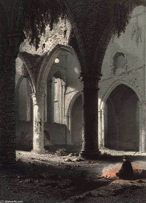 WikiOO.org - 백과 사전 - 회화, 삽화 François Stroobant - Ruins Of The Abbey Of Villers