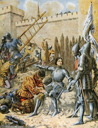 Wikioo.org - The Encyclopedia of Fine Arts - Painting, Artwork by Frederic Theodore Lix - Joan Of Arc At The Siege Of Paris