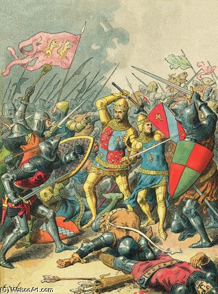 Wikioo.org - The Encyclopedia of Fine Arts - Painting, Artwork by Frederic Theodore Lix - King John At The Battle Of Poitiers
