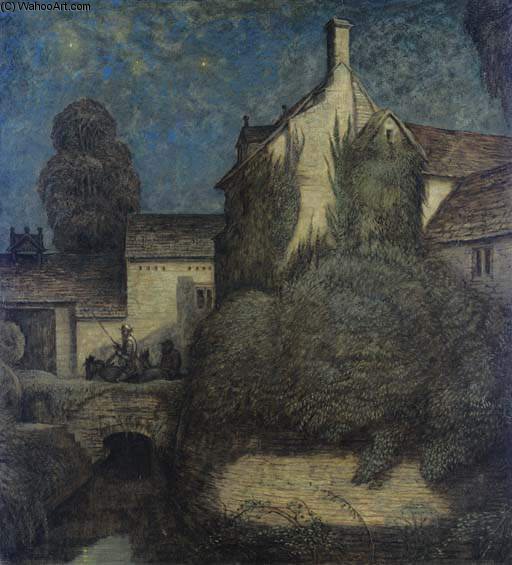 WikiOO.org - אנציקלופדיה לאמנויות יפות - ציור, יצירות אמנות Frederick Cayley Robinson - At Night Time