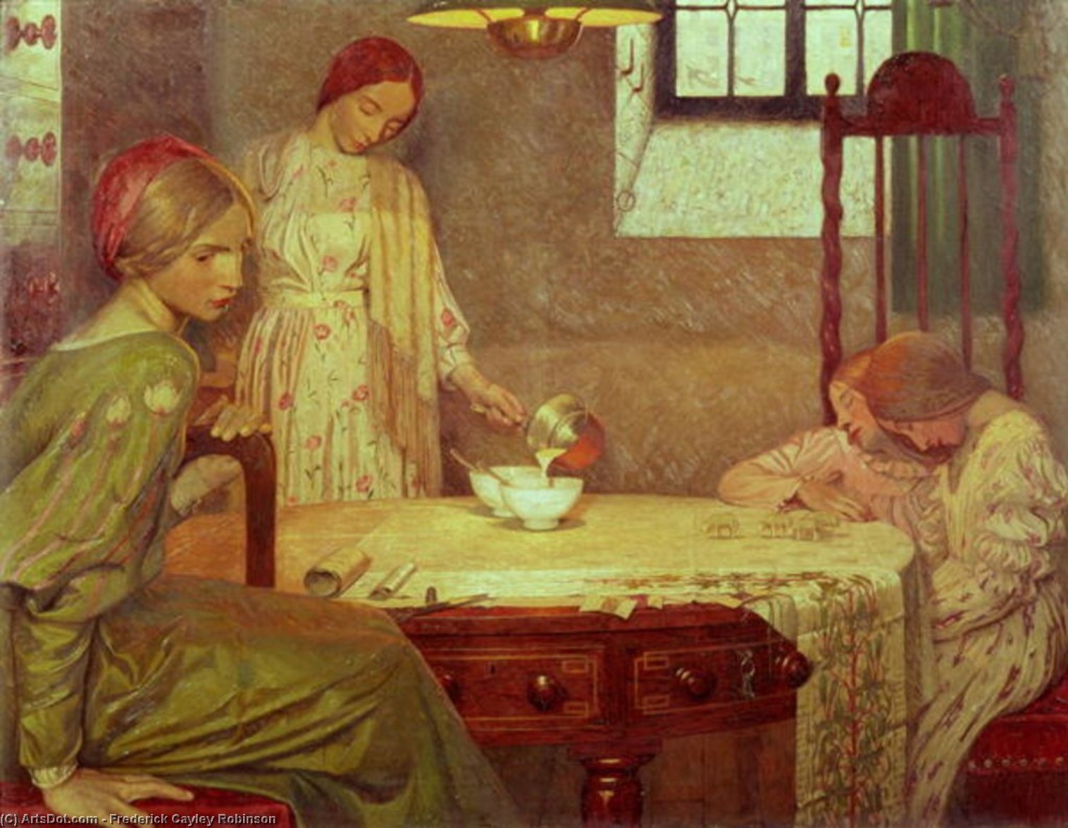 Wikioo.org - The Encyclopedia of Fine Arts - Painting, Artwork by Frederick Cayley Robinson - In The Depth Of Winter
